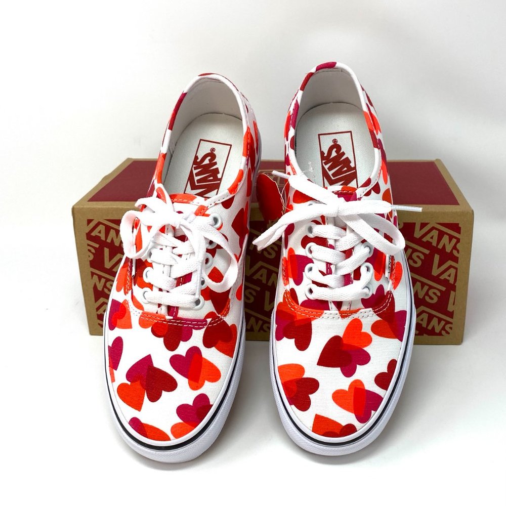 VANS Authentic Valentines ❤️ White Red Shoes Heart Pattern Women's VN0A348A40Q - Picture 5 of 11